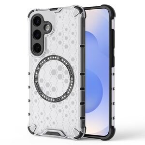 Husa pentru  Samsung Galaxy S25 Cyber Shield Bumper, Compatibila MagSafe, Antishock reinforced corners si margini intarite - Clear