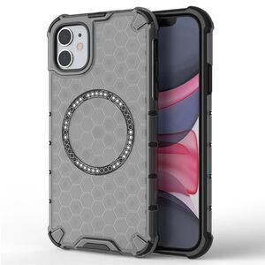 Husa pentru  iPhone 11 Cyber Shield Bumper, Compatibila MagSafe, Antishock reinforced corners si margini intarite - Negru