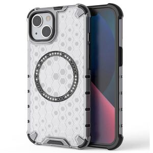 Husa pentru  iPhone 13 Cyber Shield Bumper, Compatibila MagSafe, Antishock reinforced corners si margini intarite - Clear