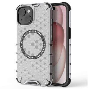 Husa pentru  iPhone 15 Cyber Shield Bumper, Compatibila MagSafe, Antishock reinforced corners si margini intarite - Clear
