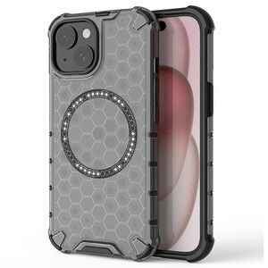 Husa pentru  iPhone 15 Cyber Shield Bumper, Compatibila MagSafe, Antishock reinforced corners si margini intarite - Negru