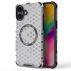 Husa pentru  iPhone 16 Cyber Shield Bumper, Compatibila MagSafe, Antishock reinforced corners si margini intarite - Clear