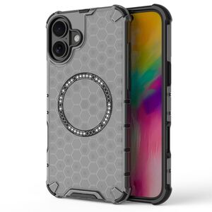 Husa pentru  iPhone 16 Cyber Shield Bumper, Compatibila MagSafe, Antishock reinforced corners si margini intarite - Negru