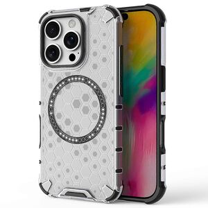 Husa pentru  iPhone 16 Pro Cyber Shield Bumper, Compatibila MagSafe, Antishock reinforced corners si margini intarite - Clear