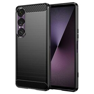 Husa pentru Sony Xperia 1 VII Carbon Liquid Silicone, Negru