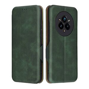 Husa tip carte pentru Realme 14 Pro+ Plus Smart Wallet fata - spate protectie 360 - Verde