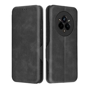 Husa tip carte pentru Realme 14 Pro 5G Smart Wallet fata - spate protectie 360 - Negru