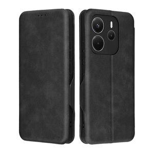 Husa tip carte pentru Xiaomi Redmi Note 14 4G Smart Wallet fata - spate protectie 360 - Negru