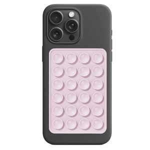 Suport adeziv cu ventuze pentru telefon Techsuit SL-PAD, roz