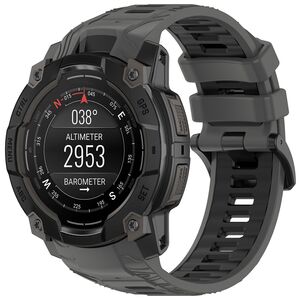 Curea pentru Garmin Instinct 3 45mm / Instinct 3 45 Solar, din silicon, latime 22 mm - Gri inchis