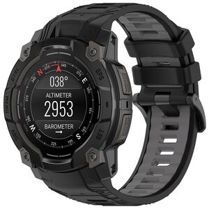 Curea pentru Garmin Instinct 3 45mm / Instinct 3 45 Solar, din silicon, latime 22 mm - Negru