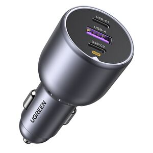 Incarcator pentru Masina cu Indicator LED, USB, 2x Type-C, 130W - Ugreen EC705 (35025) - Grey