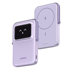 Baterie Externa Wireless cu Display 5000mAh, USB-C, 18W, 5V/3A - Ugreen PB571 (35606B) - Purple