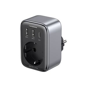 Incarcator pentru Priza 2x USB, USB-C, AC, 2990W, 13A, PD30W, 3A, QC4+ - Ugreen CD268 (CD314) - Black