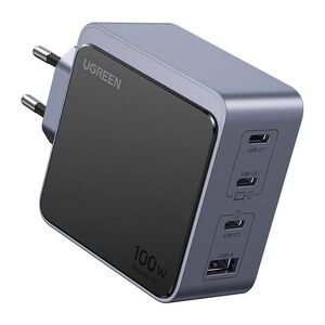 Incarcator pentru Priza USB, 2x Type-C, GaN, Fast Charging, 100W, 3A, PD3.0, QC4.0+ - Ugreen Nexode S X565 (35043) - Grey