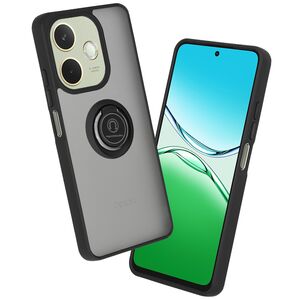 Husa de protectie pentru  Oppo A5 Pro 5G premium cu inel stand rotativ, suport magnetic si bumper anti-alunecare - Negru