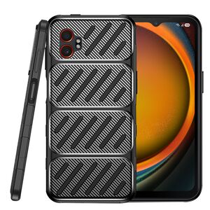 Husa de protectie pentru  Samsung Galaxy XCover7 Pro Auto Focus Slim, Anti-Scratch, cu fibra de carbon si protectie lentile - Negru electric