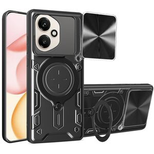 Husa pentru Honor 400 cu protecție pentru cameră și suport magnetic integrat Ring Shockproof, Negru