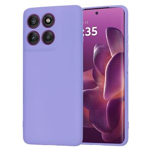 Husa pentru  Motorola Edge 60 Pro Liquid Silicone, subțire, captusita cu microfibra, anti amprentă, protectie cameră foto, Lavanda