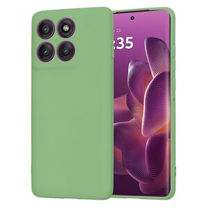 Husa pentru  Motorola Edge 60 Pro Liquid Silicone, subțire, captusita cu microfibra, anti amprentă, protectie cameră foto, Verde deschis