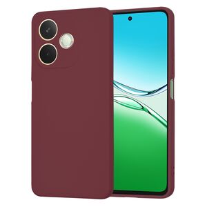 Husa pentru  Oppo A5 Pro 5G Liquid Silicone, subțire, captusita cu microfibra, anti amprentă, protectie cameră foto, Bordeaux