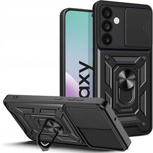 Husa pentru  Samsung Galaxy M56 Ring Armor Kickstand Tough Rugged Cover cu protectie camera, Negru