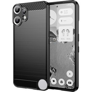 Husa pentru Nothing CMF Phone 2 Pro Carbon Liquid Silicone, Negru