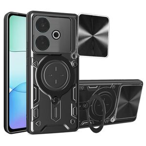 Husa pentru  Oppo A5 Pro 5G cu protecție pentru cameră și suport magnetic integrat Ring Shockproof, Negru denim