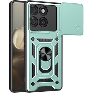 Husa pentru  Motorola Edge 60 Pro Ring Armor Kickstand Tough Rugged Cover cu protectie camera, Verde
