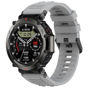 Curea pentru smartwatch Amazfit T-Rex Ultra / Amazfit T-Rex 2 - silicon confortabil - latime 22 mm Gri