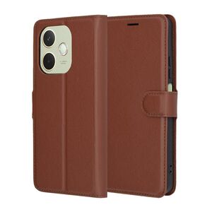 Husa pentru  Oppo A5 Pro 5G tip carte cu inchidere magnetica, compartimente pentru carduri si functie stand, Maro