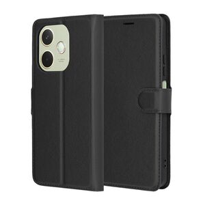 Husa pentru  Oppo A5 Pro 5G tip carte cu inchidere magnetica, compartimente pentru carduri si functie stand, Negru