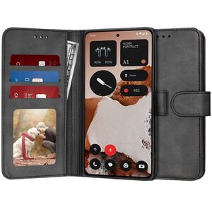 Husa pentru CMF Phone 2 Pro tip carte 360 Kickstand Portofel Multifunctional, Protectie Completa, Negru