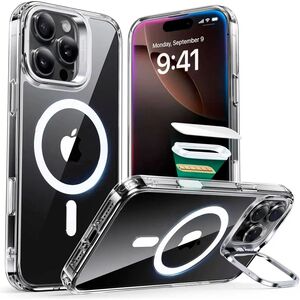 Husa premium pentru  iPhone 16 Pro Max compatibila MagSafe ESR - Classic Hybrid HaloLock Kickstand - Transparent