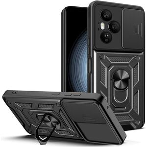 Husa pentru Honor 400 Pro Ring Armor Kickstand Tough Rugged Cover cu protectie camera, Negru