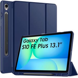 Husa pentru  Samsung Galaxy Tab S10 FE+ Plus 13.1 inch Soft Shell cu functie wake-up/sleep si compartiment pentru stylus, tip stand - Albastru