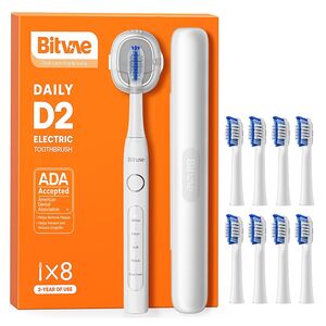 Periuta de dinti Electrica Sonic Premium Bitvae D-Sonic cu 8 Capete & 5 Moduri Inteligente, Tehnologie Ultrasonica pentru Albire si Igiena Desavarsita 40.000 Pulsuri/Minut, Autonomie Extinsa, Reincarcabila, Rezistenta la Apa IPX7 - alb