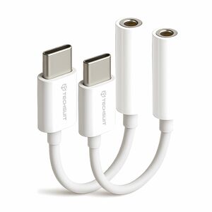 Adaptor Jack, USB-C, Plug&Play (set 2) - Techsuit MusicBox (AC18) - Alb