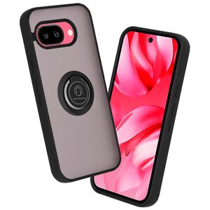 Husa de protectie pentru  Google Pixel 9A premium cu inel stand rotativ, suport magnetic si bumper anti-alunecare - Negru