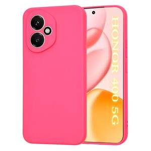 Husa pentru  Honor 400 Liquid Silicone, subțire, captusita cu microfibra, anti amprentă, protectie cameră foto, Fucsia