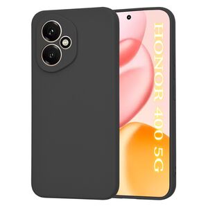 Husa pentru  Honor 400 Liquid Silicone, subțire, captusita cu microfibra, anti amprentă, protectie cameră foto, Negru