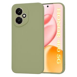 Husa pentru  Honor 400 Liquid Silicone, subțire, captusita cu microfibra, anti amprentă, protectie cameră foto, Verde