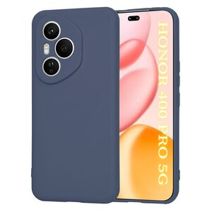 Husa pentru  Honor 400 Pro Liquid Silicone, subțire, captusita cu microfibra, anti amprentă, protectie cameră foto, Albastru