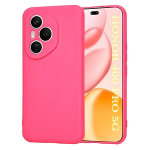 Husa pentru  Honor 400 Pro Liquid Silicone, subțire, captusita cu microfibra, anti amprentă, protectie cameră foto, Fucsia