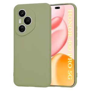 Husa pentru  Honor 400 Pro Liquid Silicone, subțire, captusita cu microfibra, anti amprentă, protectie cameră foto, Verde