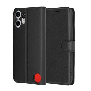Husa pentru  Nothing CMF Phone 2 Pro tip carte cu inchidere magnetica, compartimente pentru carduri si functie stand, Negru