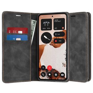 Husa tip carte pentru  Nothing CMF Phone 2 Pro Retro Business cu inchidere magnetica, Negru royal