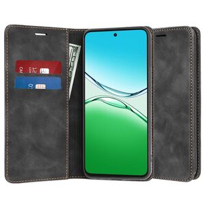Husa tip carte pentru  Oppo A5 Pro 5G Retro Business cu inchidere magnetica, Negru