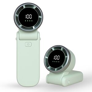 Ventilator Portabil de Mana cu Afisaj Digital Sea Breeze, 100 Trepte de Viteza, Baterie 5000mAh, Turbo Motor 13000RPM, Compact și Reîncărcabil USB-C – Verde
