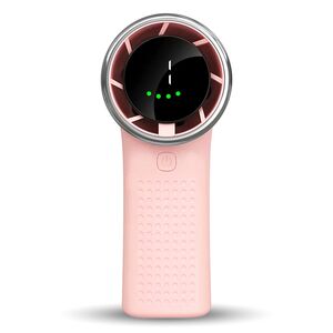Ventilator Portabil de Mana cu Afisaj LED, 5 Trepte de Viteza, Reincarcabil USB-C, 3600mAh, Compact și Puternic - roz
